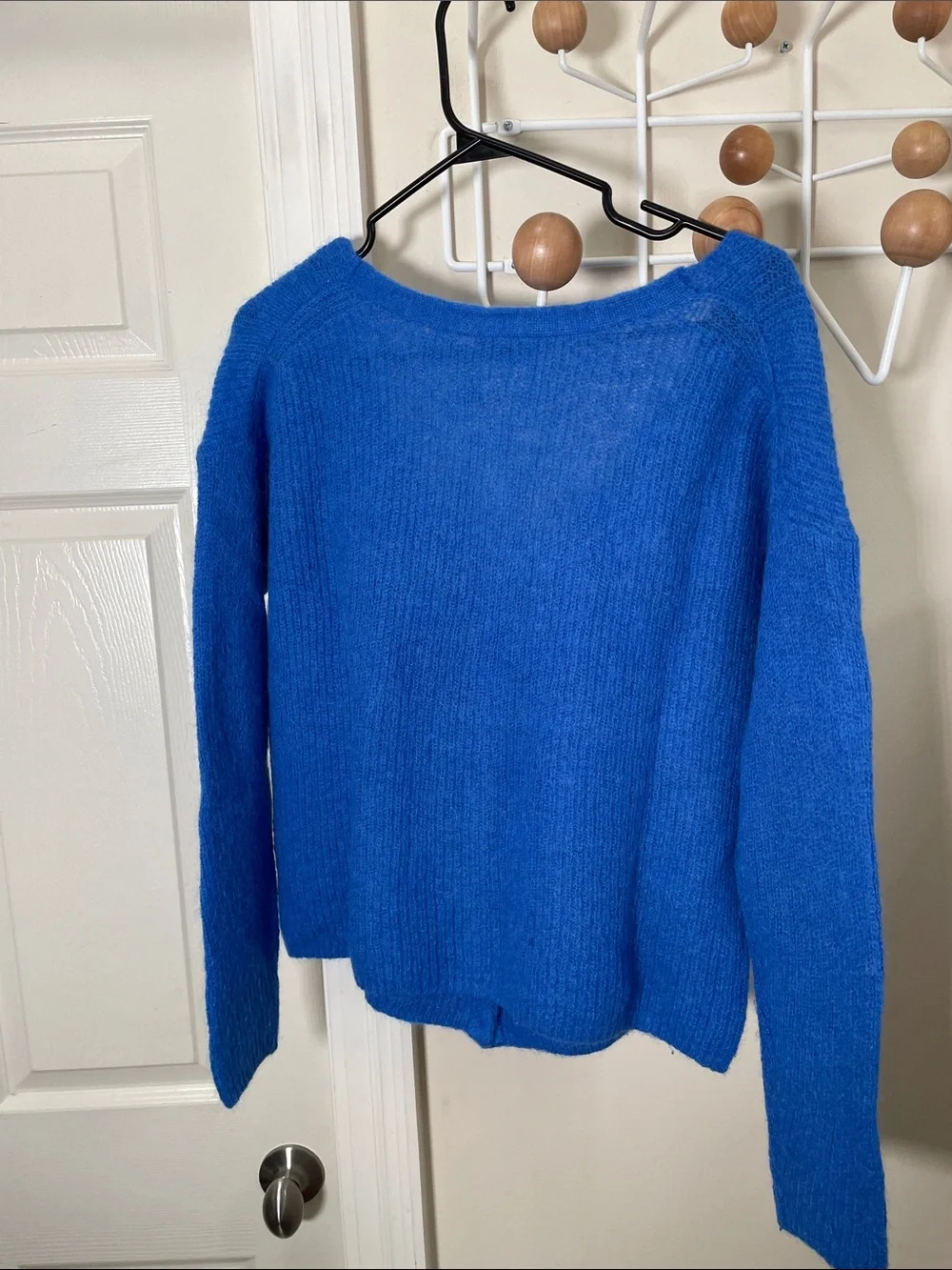 Aritzia - Wilfred - Mohair Alpaca Blend Button Down Cardigan - Blue M - Picture 5 of 9